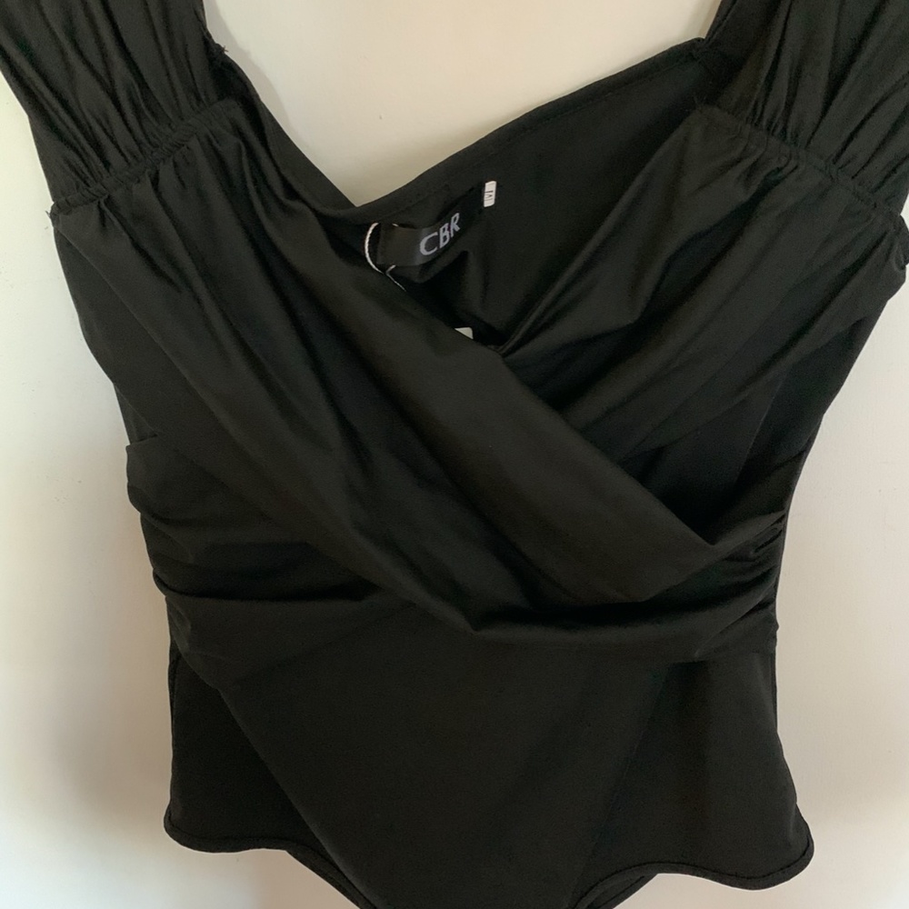 Black Ruched Bodysuit - Picture 2 of 6